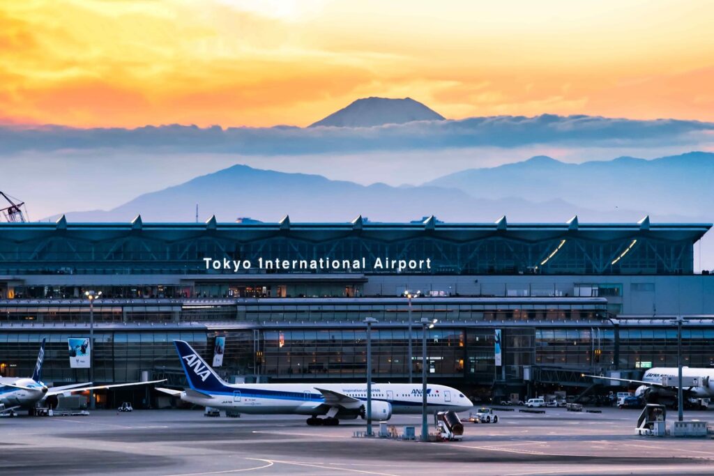 international charter flights, tokyo airport