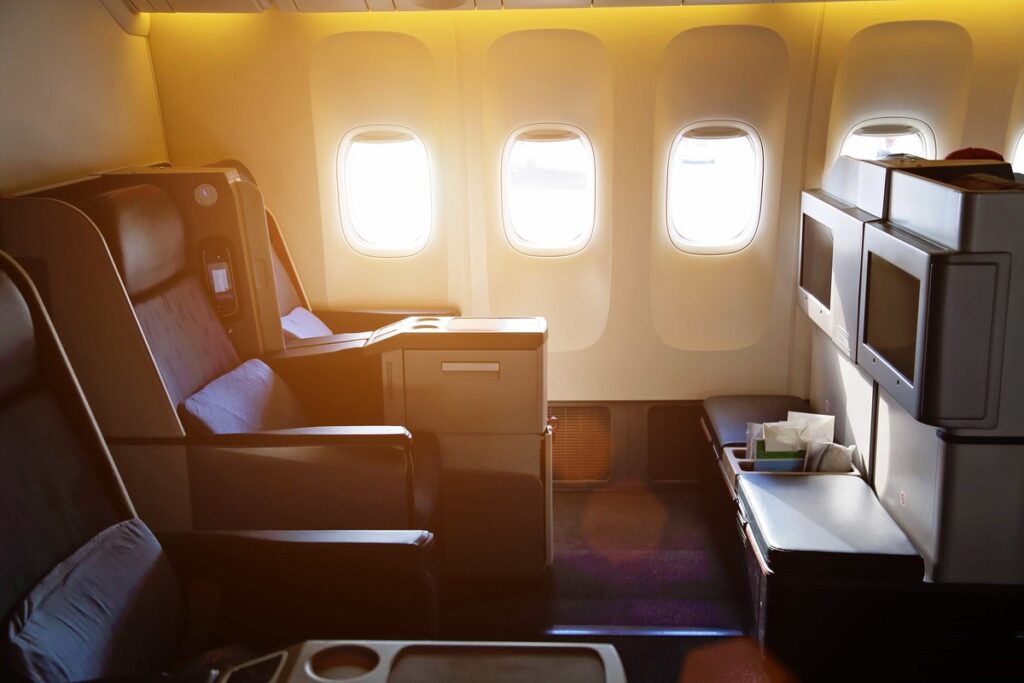 first class seat in plane